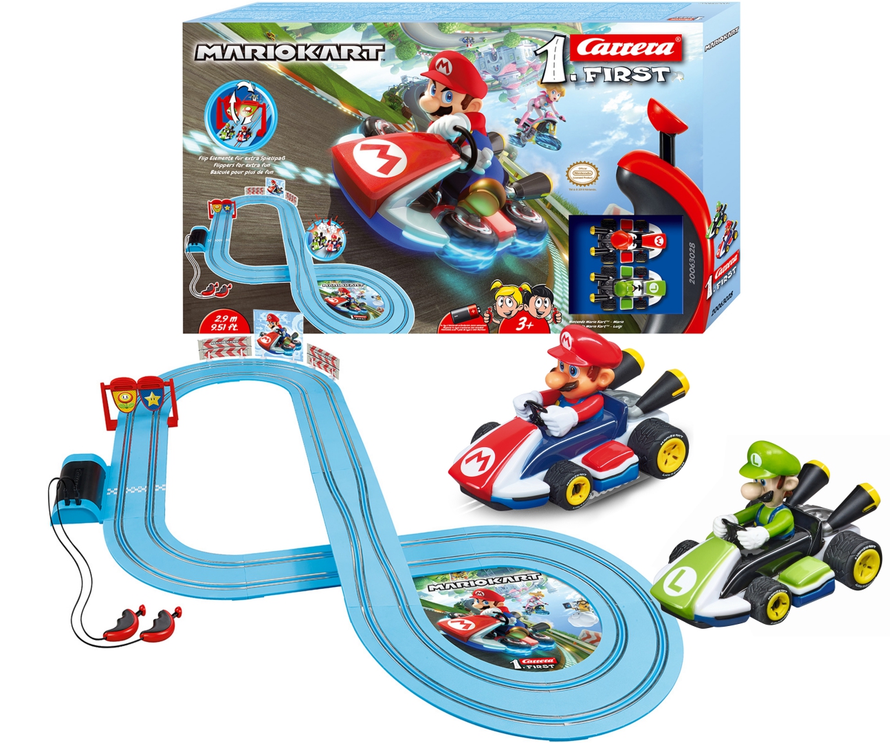 Carrera First 200 Nintendo Mario Kart™ - Mario and Luigi 2,9m